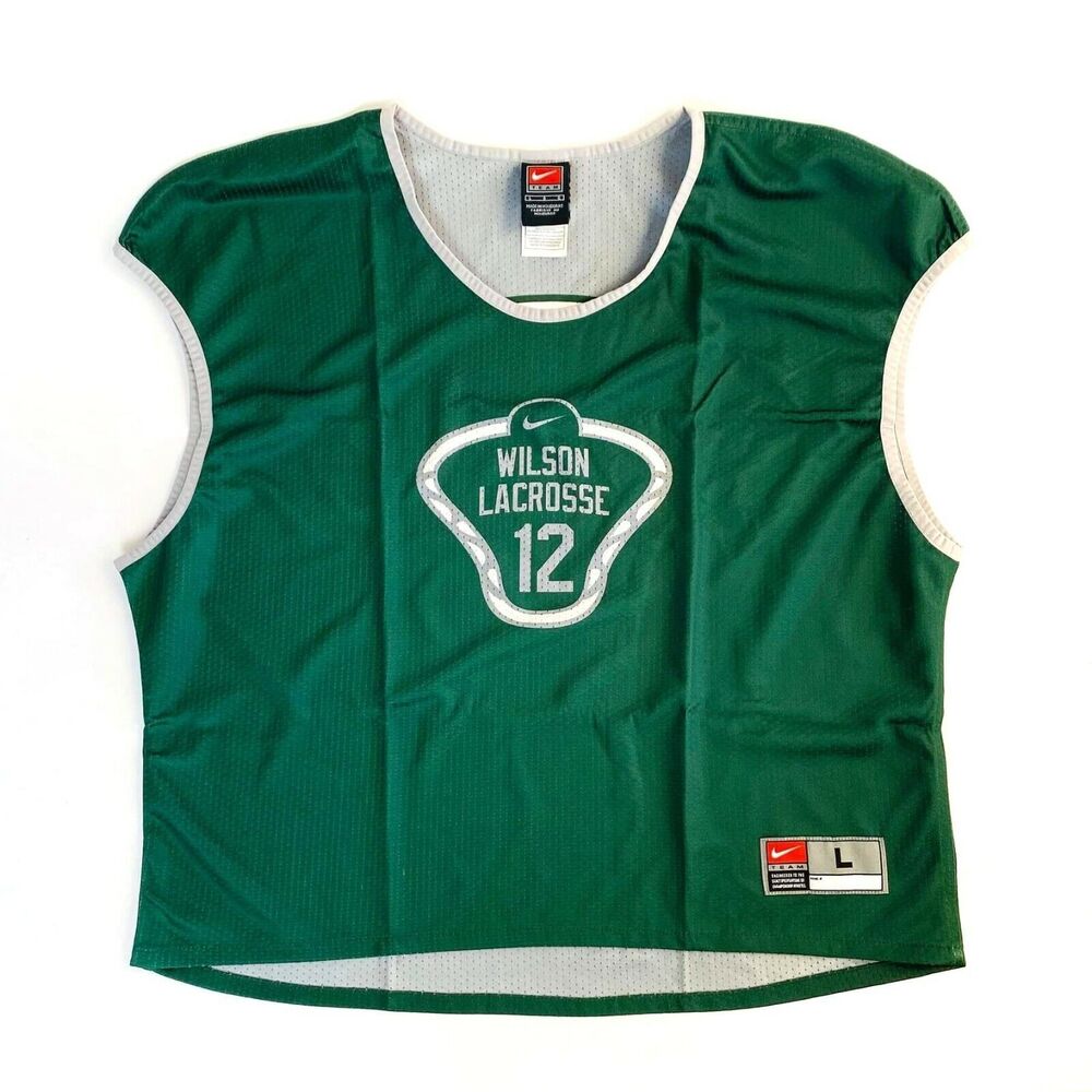Nike Team Reversible  Jersey Grey Green Adult Sleeveless Wilson Lacrosse 12 Sz L